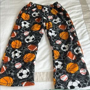 Kids Sports Theme Pajama Pants - Black and Orange